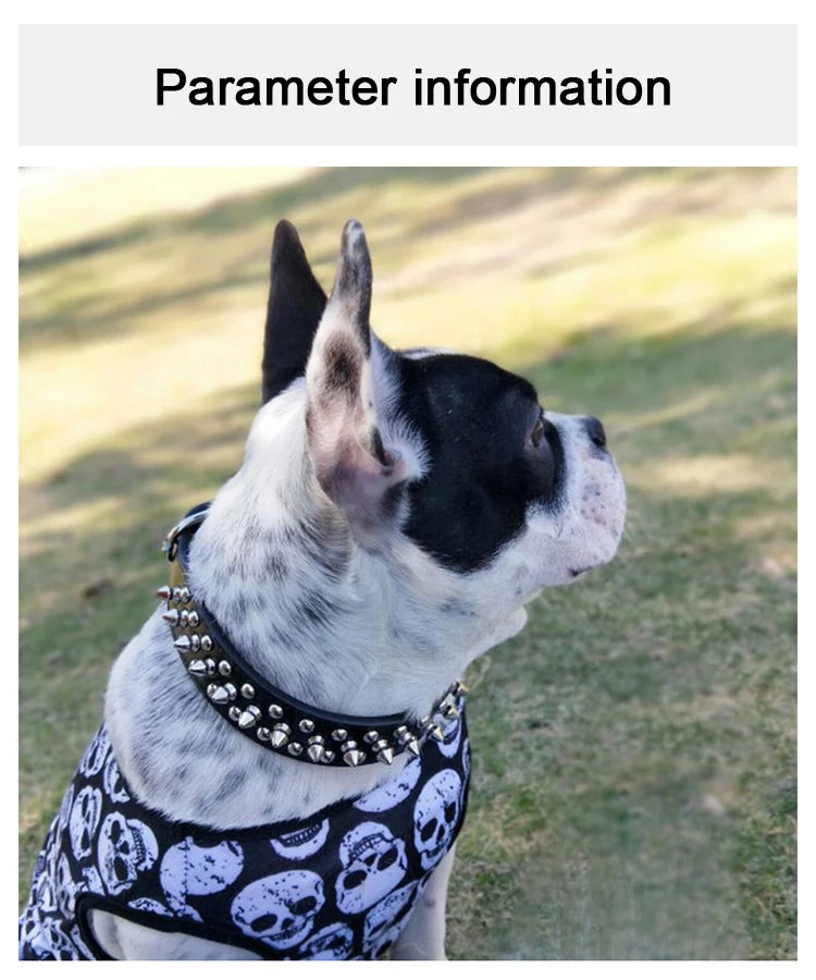 Adjustable PU Leather Spiked Dog Collar