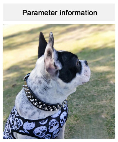 Adjustable PU Leather Spiked Dog Collar