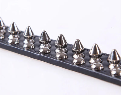 Adjustable PU Leather Spiked Dog Collar