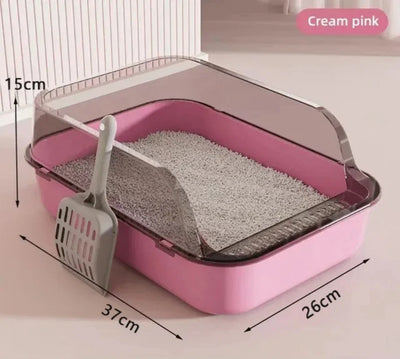 semi-enclosed litter box for cats