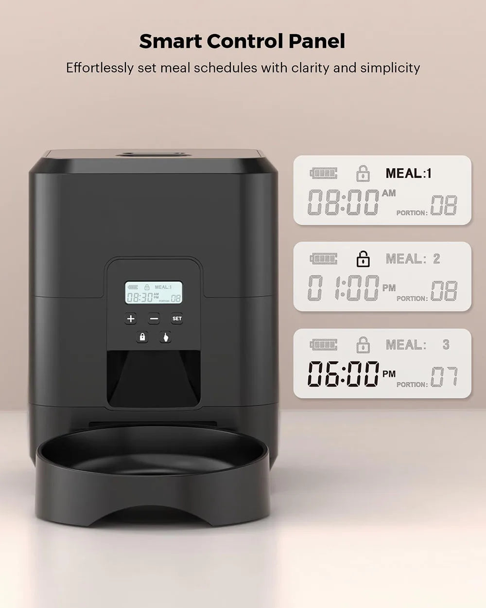smart pet feeder with digital display