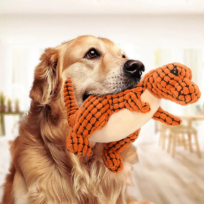 Plush Dinosaur Dog Toy
