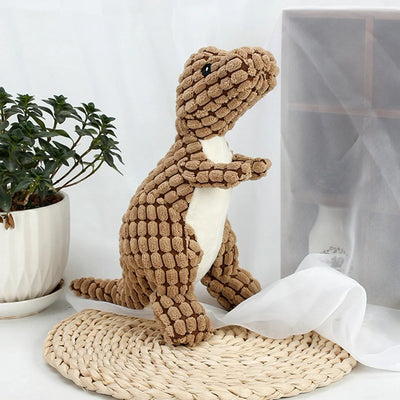 Plush Dinosaur Dog Toy