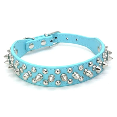 Adjustable PU Leather Spiked Dog Collar