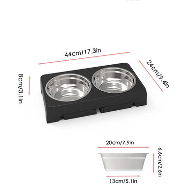 Elevated Dog Bowls with Adjustable Stand