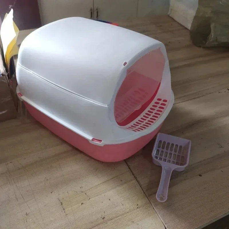 semi-enclosed litter box for cats