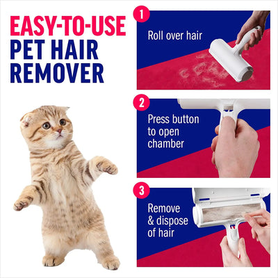 pet hair remover roller in use