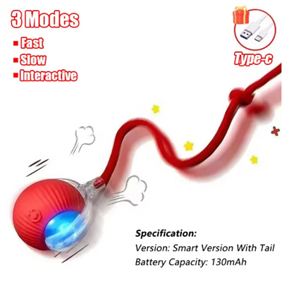 Automatic Rolling Cat Ball Toy with Tail