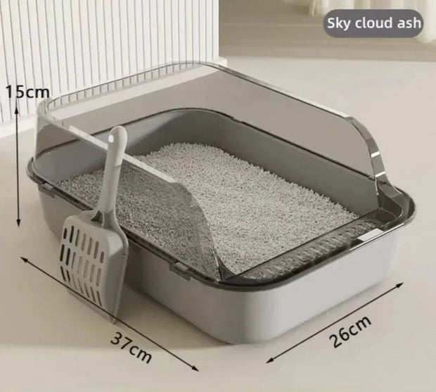 semi-enclosed litter box for cats