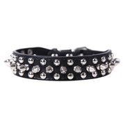 Adjustable PU Leather Spiked Dog Collar