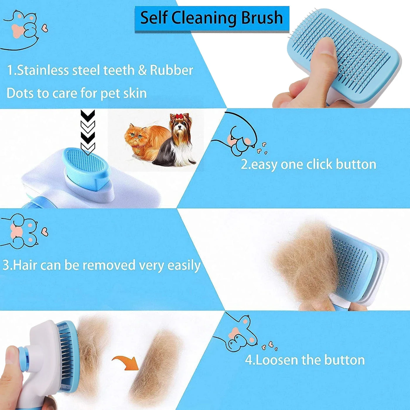 deshedding pet brush tool